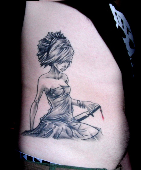 550x665 75 Of The Best Samurai Tattoo Designs - Samurai Tattoo Sketch