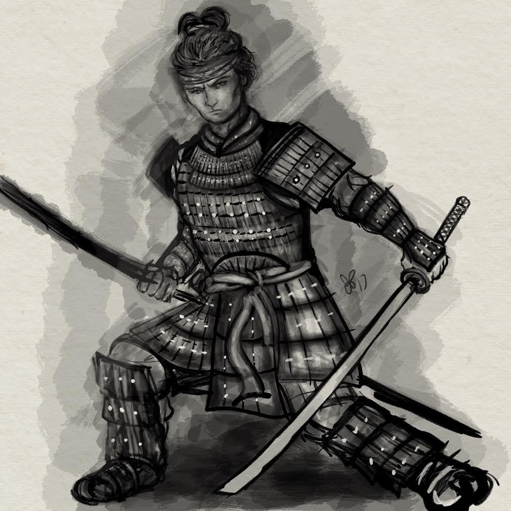 1014x1014 John Pellicciotta - Samurai Warrior Sketch