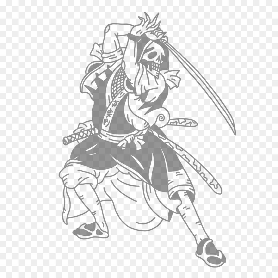 900x900 Samurai Warrior Drawing Sketch - Samurai Warrior Sketch