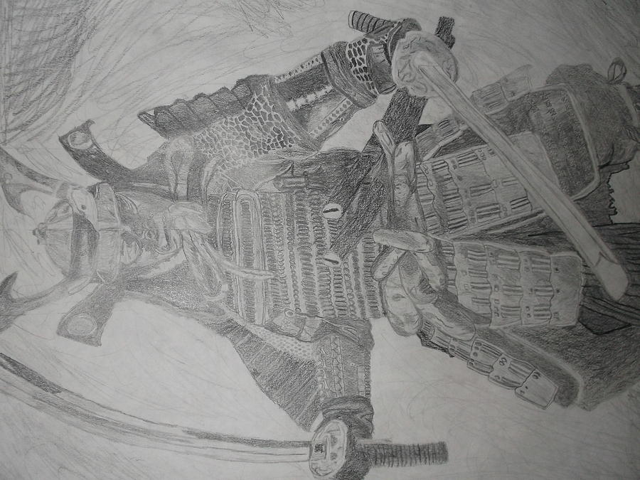 900x675 Samurai Warrior Drawing By Ryan Molkentin - Samurai Warrior Sketch