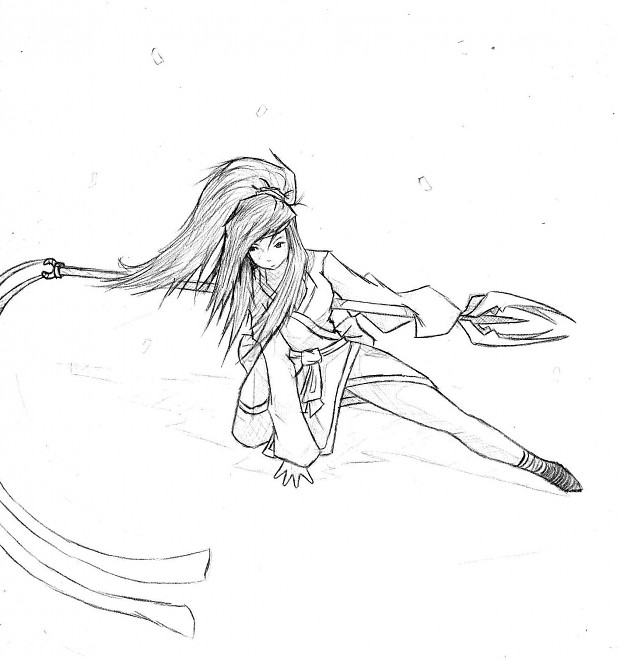 620x661 A Samuraiwarrior Chick Drawing Image - Samurai Warrior Sketch