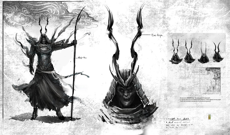 900x529 Concept Sketch Of Samurai Ghost Warrior By Ivantao - Samurai Warrior Sketch