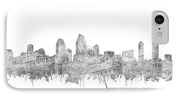 600x327 San Diego North County Iphone 8 Cases Fine Art America - San Diego Skyline Sketch