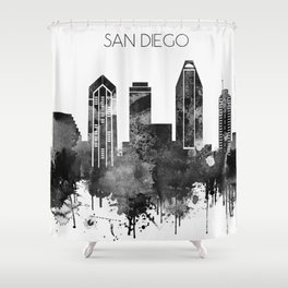 264x264 San Diego Shower Curtains Society6 - San Diego Skyline Sketch