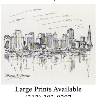 324x324 San Francisco Skyline Pen Amp Ink Drawing - San Diego Skyline Sketch