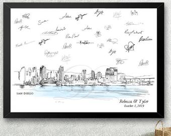 340x270 San Diego Skyline Etsy - San Diego Skyline Sketch