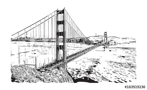 San Francisco Bridge Sketch at PaintingValley.com | Explore collection ...