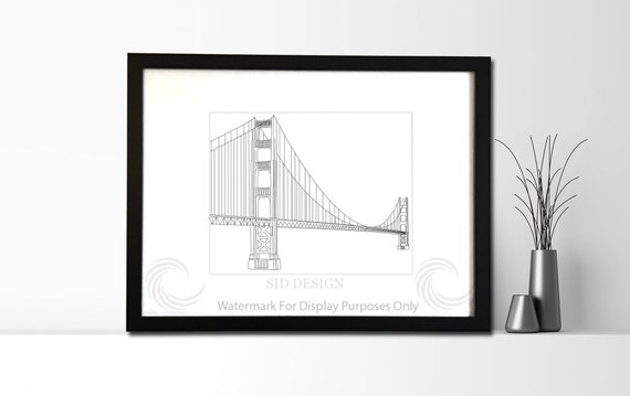 San Francisco Bridge Sketch at PaintingValley.com | Explore collection ...