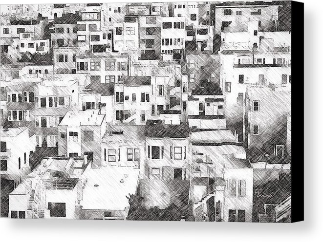 661x497 San Francisco Sketch Canvas Print Canvas Art By Mark Taylor - San Francisco Sketch