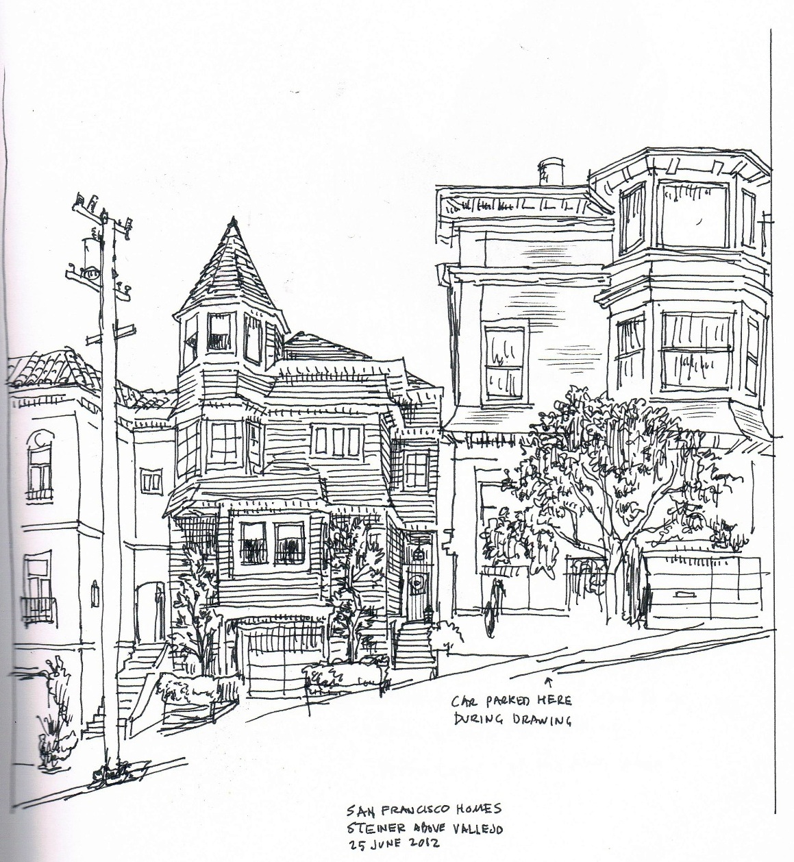 1159x1258 San Francisco Trip Sketches June 2012 Handmade Ransom Notes - San Francisco Sketch