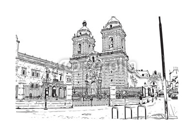 400x268 Sketch Of Church And Convent Of San Francisco, California, Usa In - San Francisco Sketch