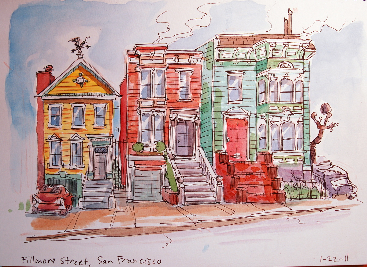 1200x876 San Francisco Flimflammery Art By Bill Robinson - San Francisco Sketch