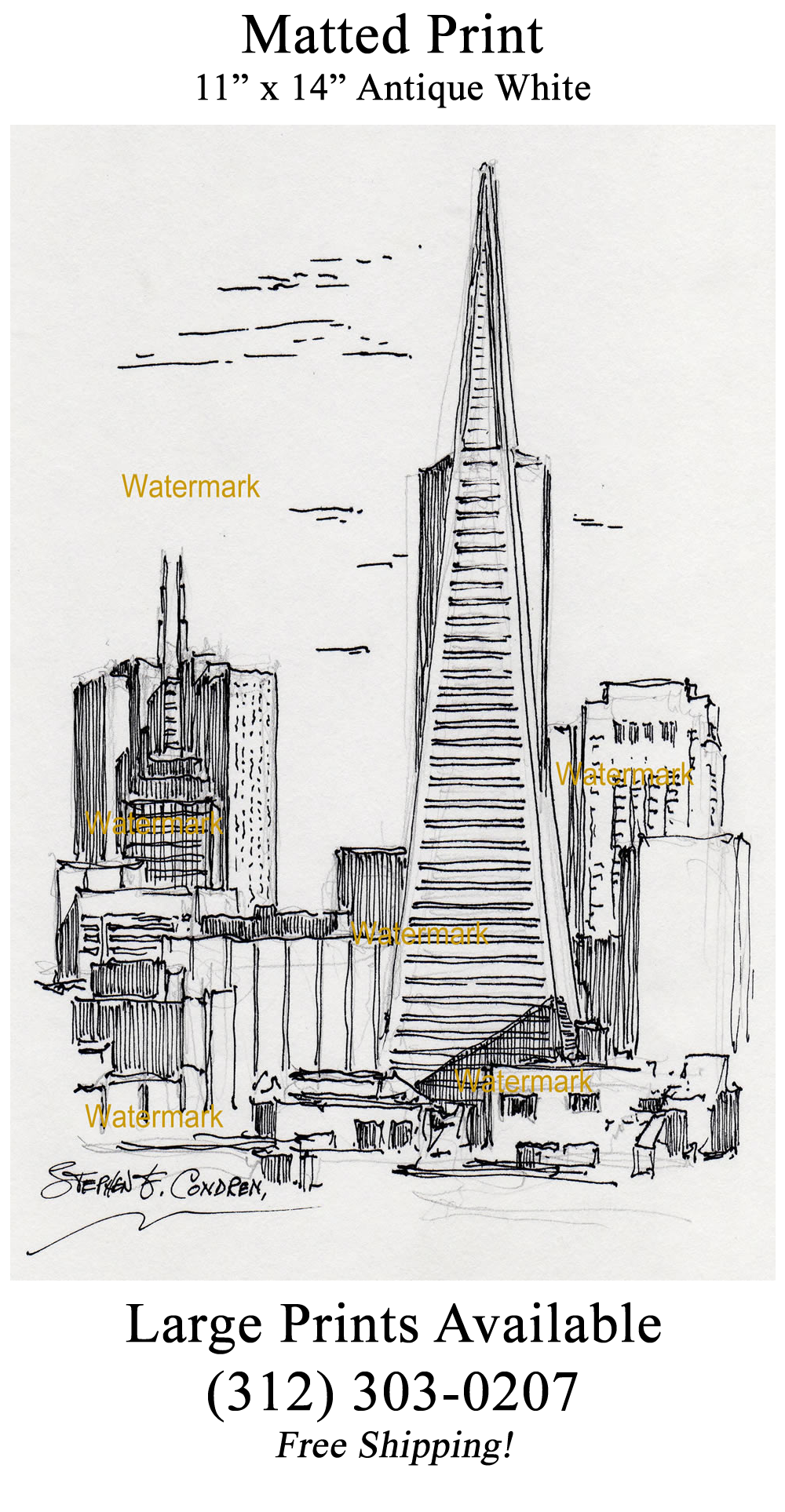 1000x1927 San Francisco Skyline Pen Amp Ink - San Francisco Skyline Sketch