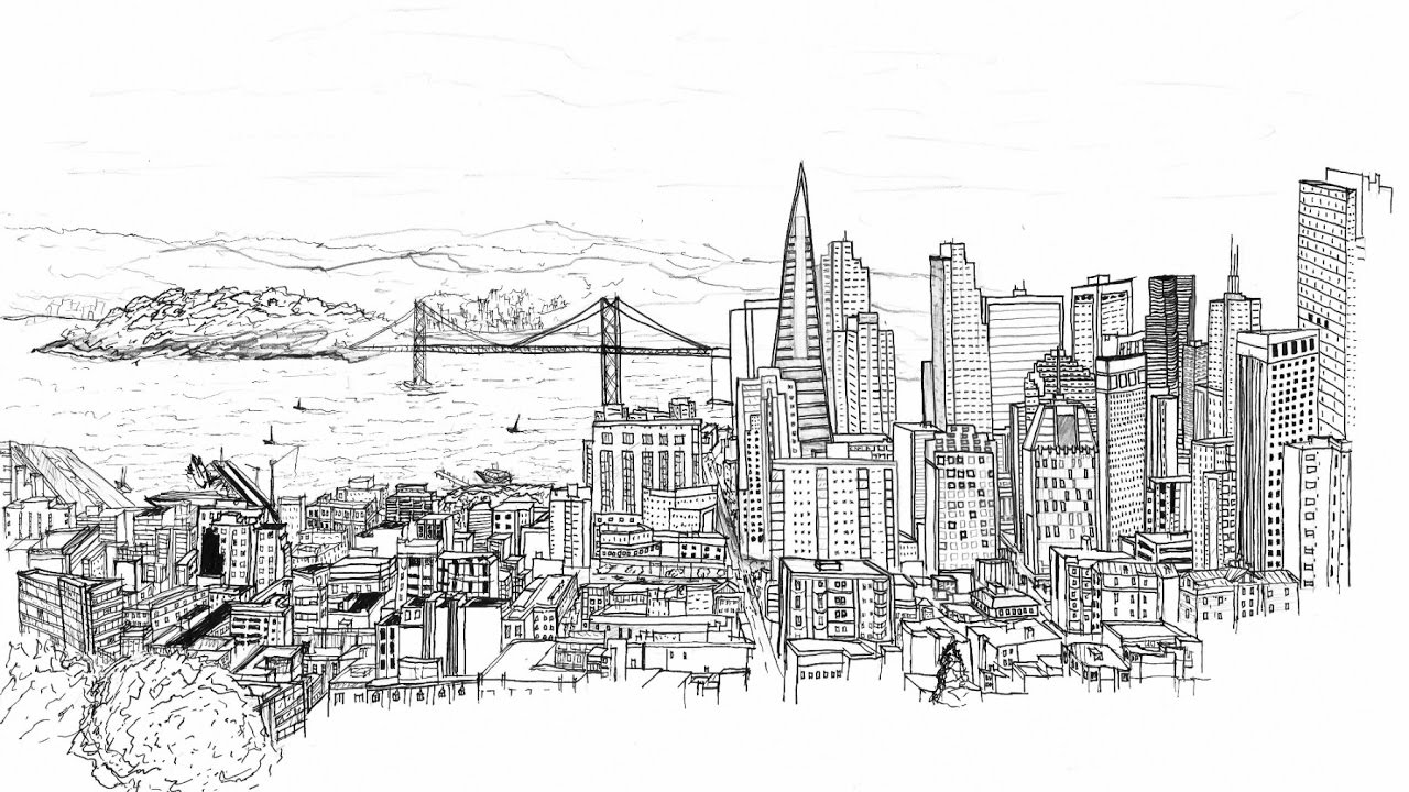 San Francisco Skyline Sketch at Explore collection
