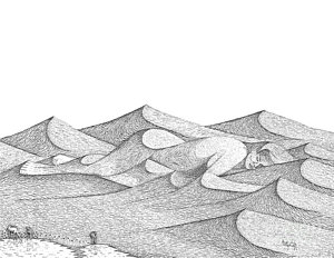 300x232 Sand Dunes Drawings - Sand Dunes Sketch