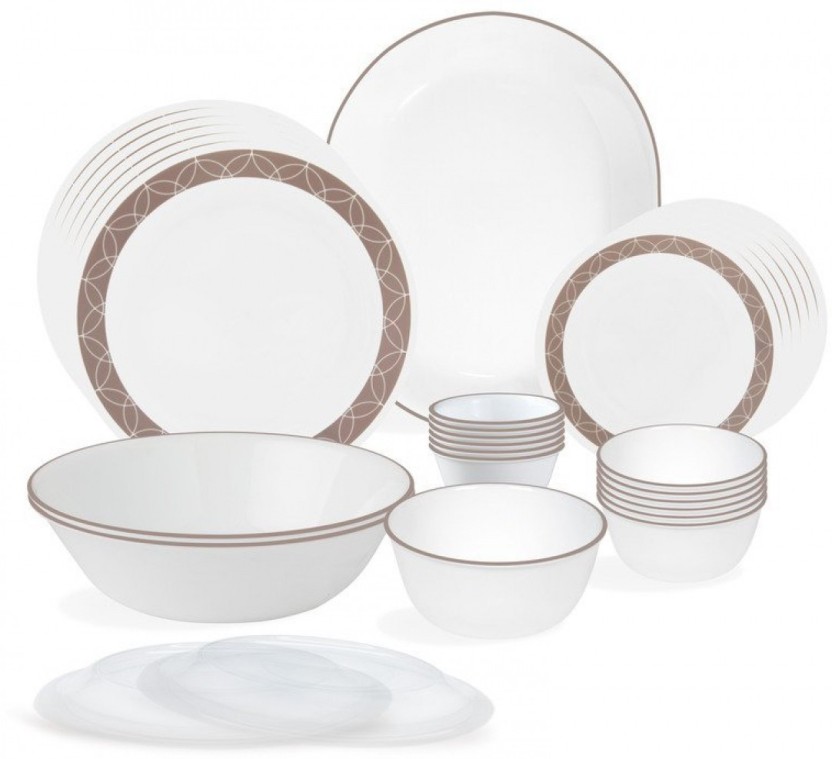 832x759 Corelle Sand Sketch Pack Of 30 Dinner Set Price In India - Sand Sketch