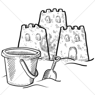 325x325 Sand Castle Gl Stock Images - Sandcastle Sketch