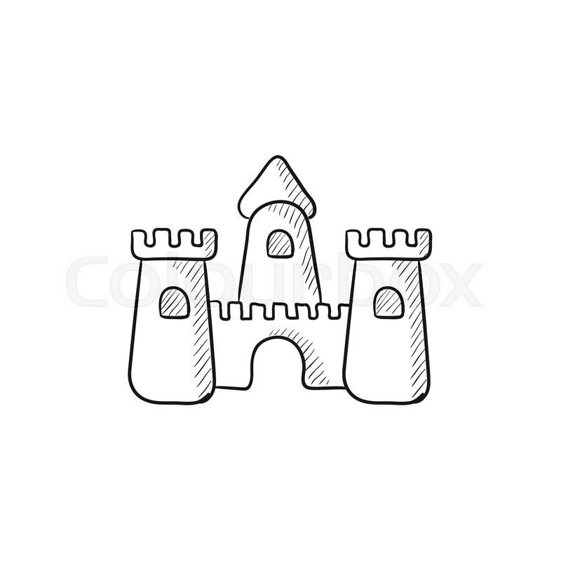 800x800 Sandcastle Vector Sketch Icon Isolated On Background. Hand Drawn - Sandcastle Sketch