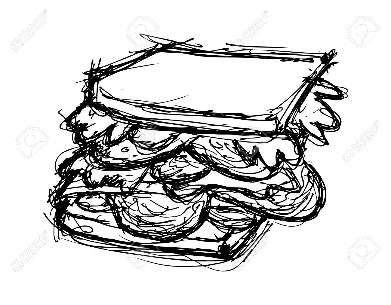 1300x1015 Drawn Sandwich Sketch - Sandwich Sketch
