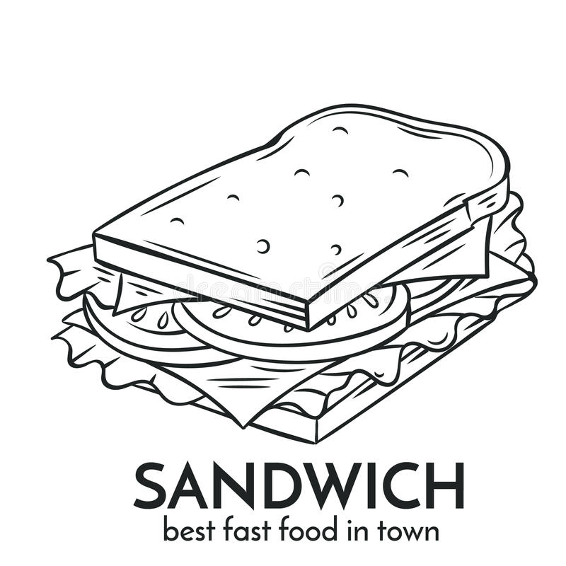 800x800 Collection Of Sandwich Drawing High Quality, Free Cliparts - Sandwich Sketch