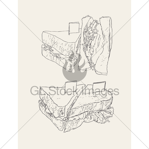 500x500 Tuna Salad Sandwich Sketch Vector. Gl Stock Images - Sandwich Sketch