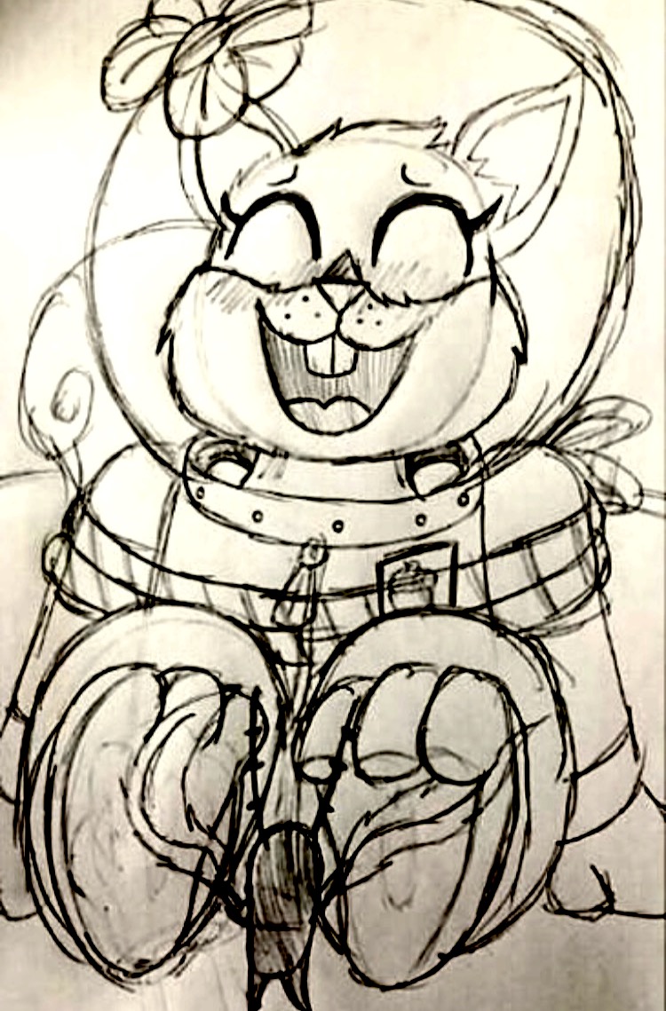 750x1139 Old Sketch] Sandy Tickled By ~visk~ - Sandy Sketch
