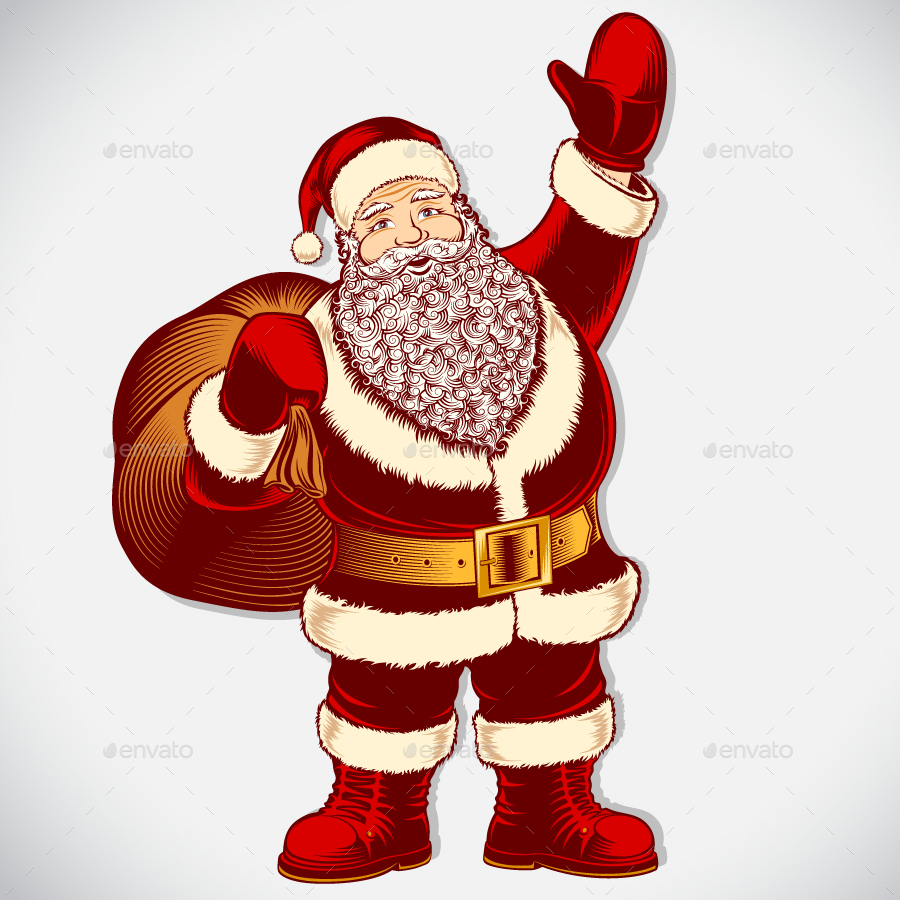 900x900 Santa Claus Cartoon Character Vintage Ink Drawing Pop Art Color By - Santa Claus Cartoon Sketch