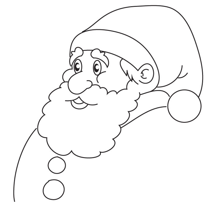 700x648 Collection Of Santa Claus Pencil Drawing For Kids High - Santa Claus Face Sketch