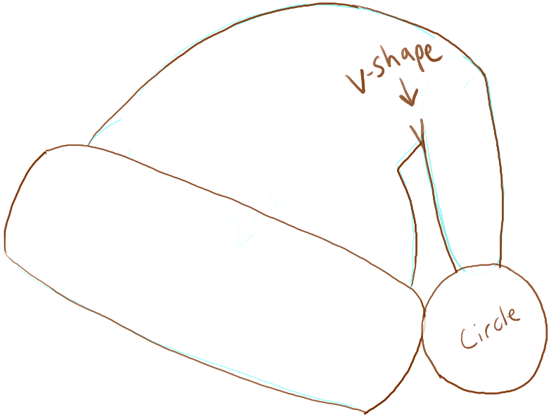 550x416 How To Draw Santa Hats With Easy Steps - Santa Claus Hat Sketch