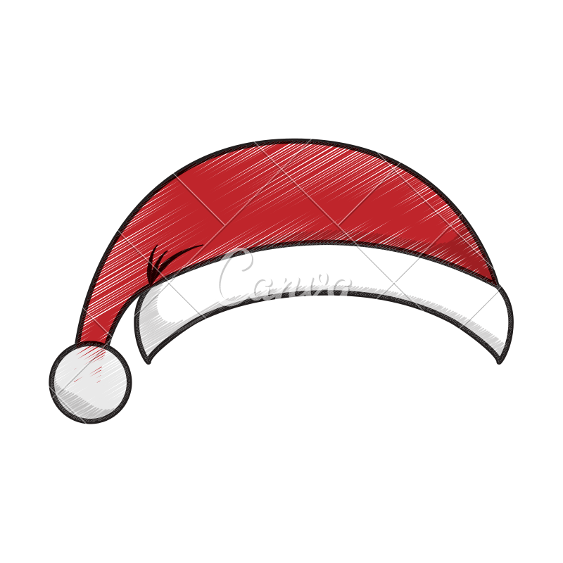800x800 Santa Claus Hat Sketch - Santa Claus Hat Sketch