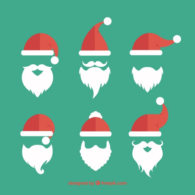 626x626 Santa Claus Beards Collection Vector Free Download - Santa Claus Hat Sketch