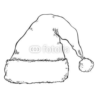 400x400 Vector Single Sketch Santa Claus Hat Buy Photos Ap Images - Santa Claus Hat Sketch