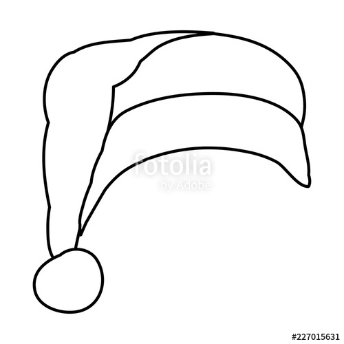 500x500 Outline Hat Of Santa Claus Stock Image And Royalty Free Vector - Santa Claus Hat Sketch