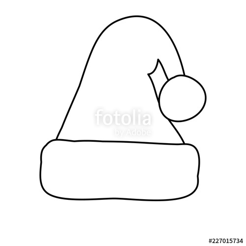 500x500 Santa Claus Hat Outline, Simple Stock Image And Royalty Free - Santa Claus Hat Sketch