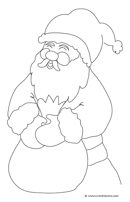 454x706 Christmas Coloring Pages - Santa Claus Pencil Sketch