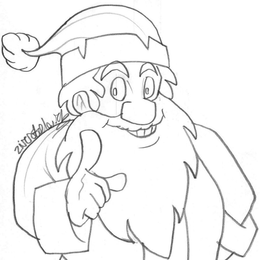 894x894 Santa Claus (Sketch) By Creativ Ziv - Santa Claus Sketch