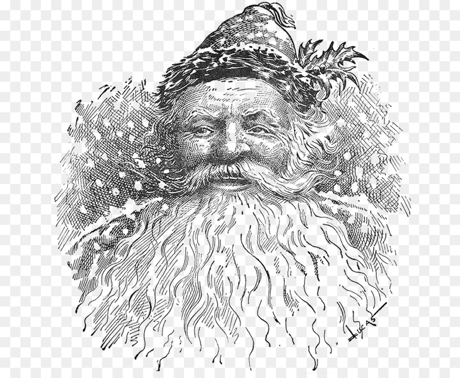 900x740 Santa Claus Black And White Christmas Sketch - Santa Claus Sketch