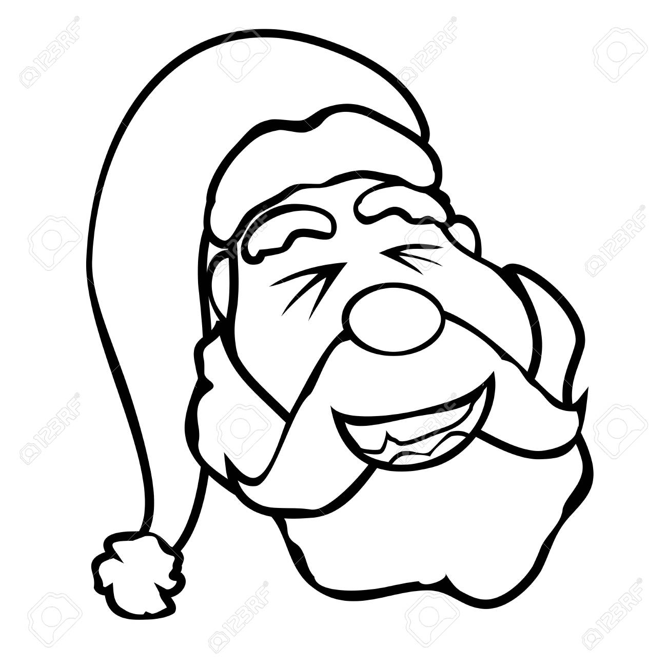 1300x1300 Santa Claus Outline Sketch Isolated Santa Claus Face Outline On - Santa Claus Sketch