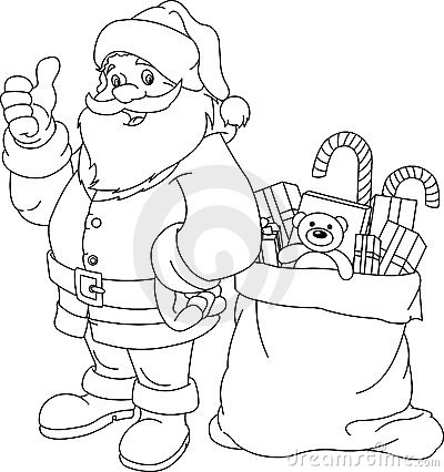 400x426 Collection Of Santa Claus With Gifts Drawing High Quality - Santa Claus Sketch