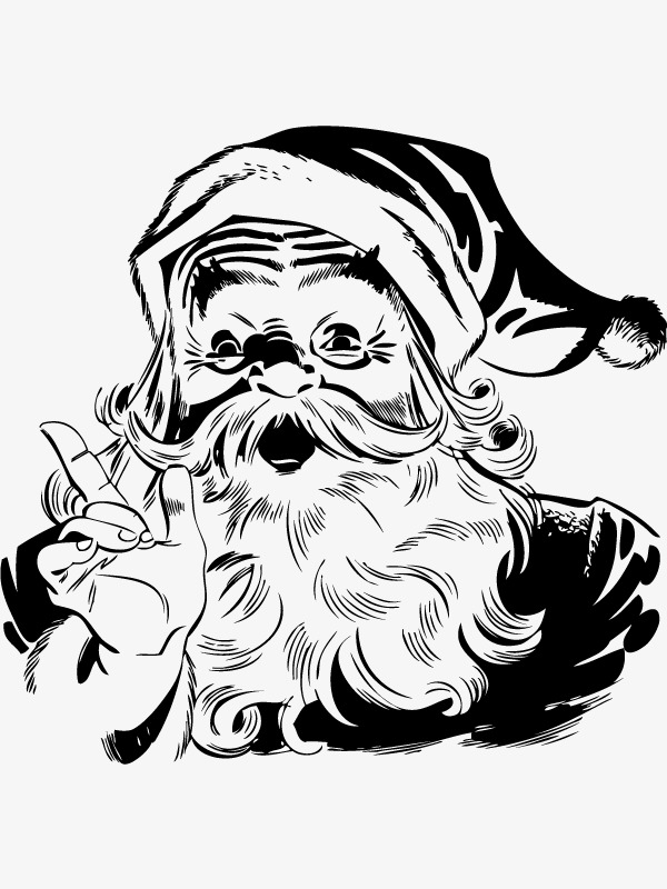 600x800 Santa Claus, Hand Painted, Sketch, Vector Png And Vector For Free - Santa Claus Sketch Images