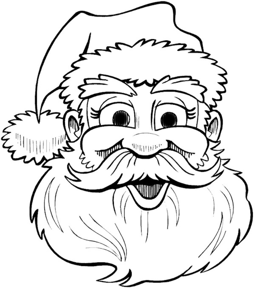 844x946 Santa Claus Face Sketch Drawing Skill - Santa Claus Sketch Images