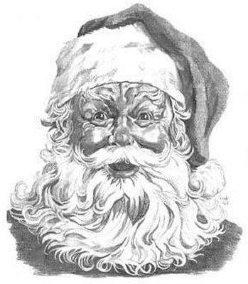 349x400 Santa Claus Pencil Sketch - Santa Claus Sketch Images