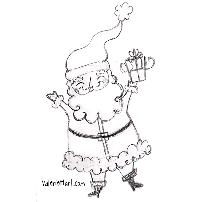 648x648 Valerie Hart ~ Illustrator + Designer Santa Claus Sketch - Santa Claus Sketch Images