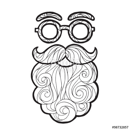 500x500 Vector Illustration Of A Hand Drawn Sketch Santa Claus Male Beard - Santa Claus Sketch Images