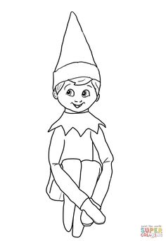 236x343 Free Elf Printable Elves, Shelves And Free - Santa Elf Sketch