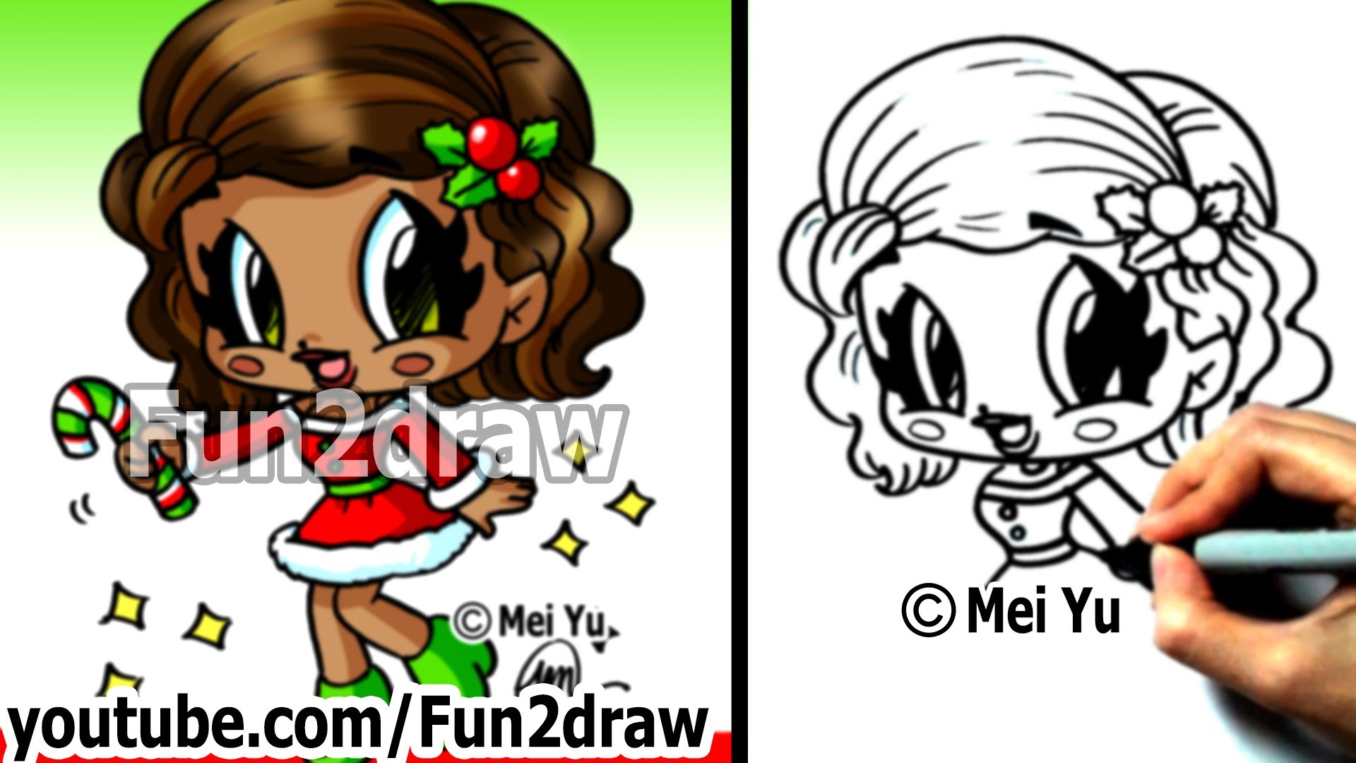 1920x1080 How To Draw Christmas - Santa Elf Sketch