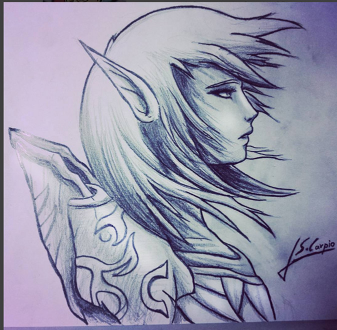 674x659 Javier Santamaria Carpio - Santa Elf Sketch