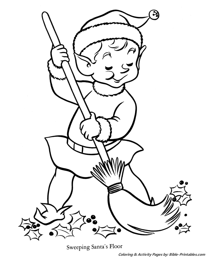 670x820 Santa Christmas Coloring Pages - Santa Elf Sketch