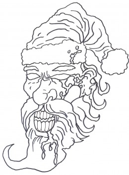 260x354 How Draw A Zombie Santa Face ~ Drawing And Painting - Santa Face Sketch