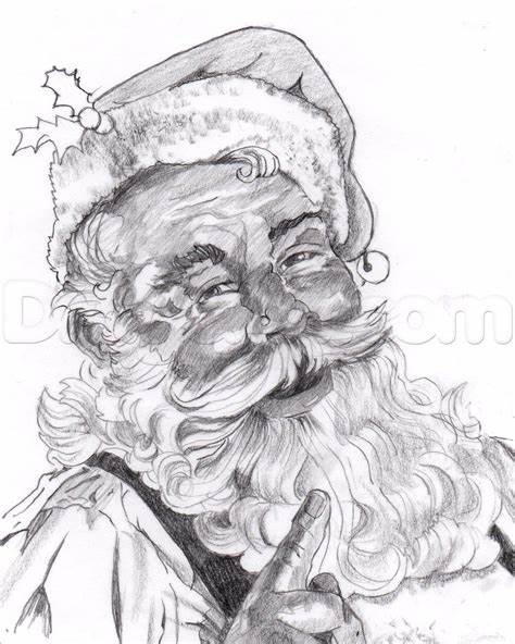 474x592 Realistic Santa Claus Face Drawing. How To Draw Santa Realistic Santa - Santa Face Sketch